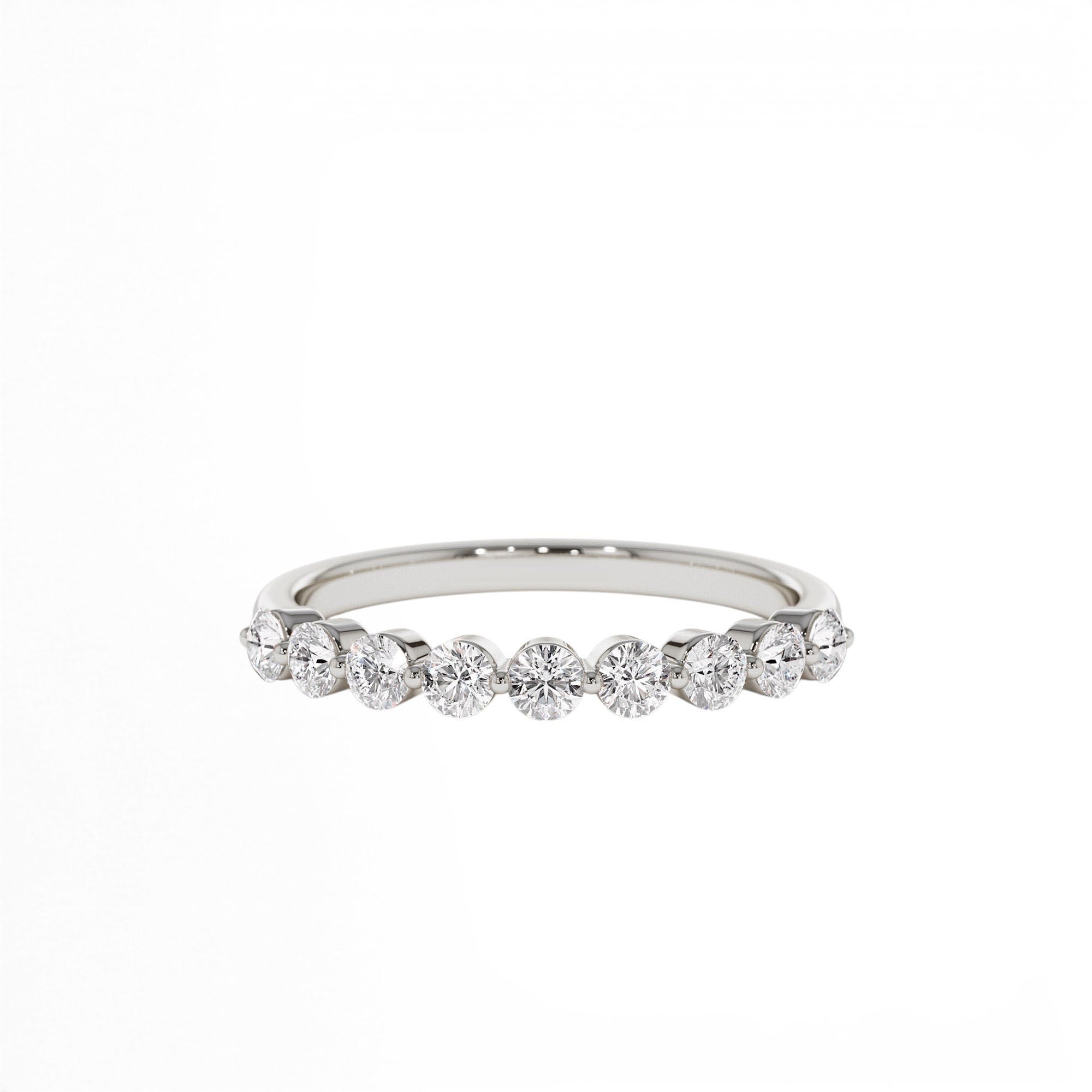 0.55ctw 14K Nine Stone Shared Prong Lab Grown Diamond Wedding Band - view 3