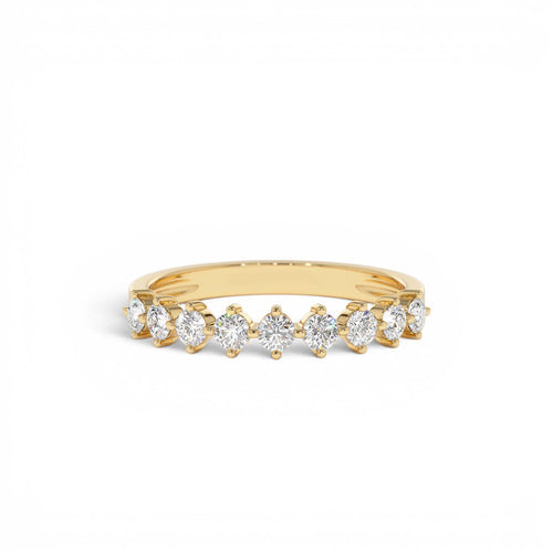 0.50 CTW 14K Nine Stone Prong Setting Lab Grown Round Diamond Ring by Orlina Fine