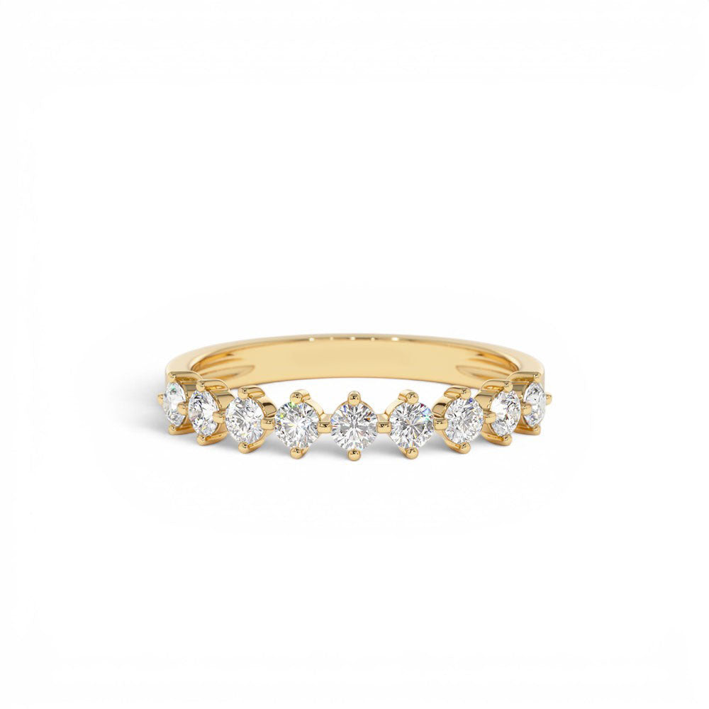 14K 9 Stone Prong Setting Women's Diamond Wedding Ring 0.55 CTW by Orlina Fine