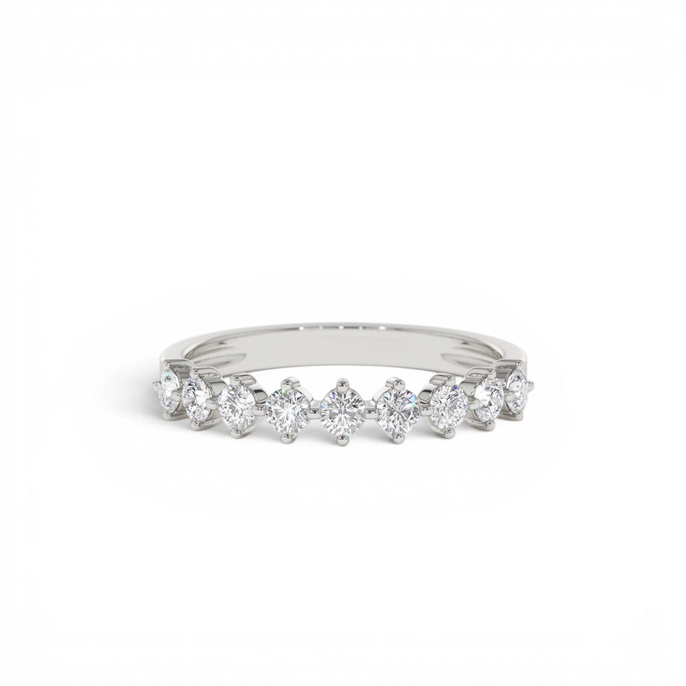 0.50 CTW 14K Nine Stone Prong Setting Lab Grown Round Diamond Ring - view 2