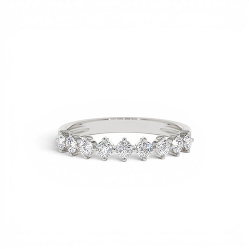 0.50 CTW 14K Nine Stone Prong Setting Lab Grown Round Diamond Ring - view 2