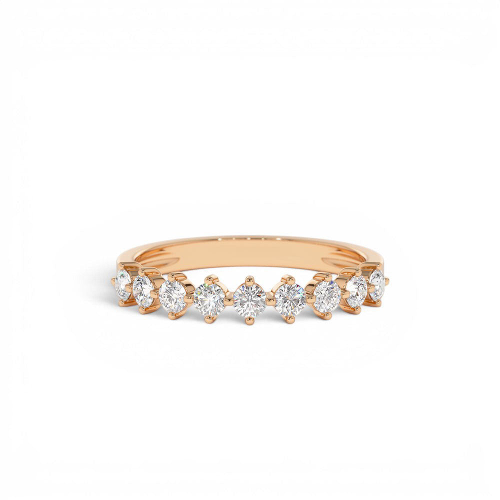 0.50 CTW 14K Nine Stone Prong Setting Lab Grown Round Diamond Ring - view 3