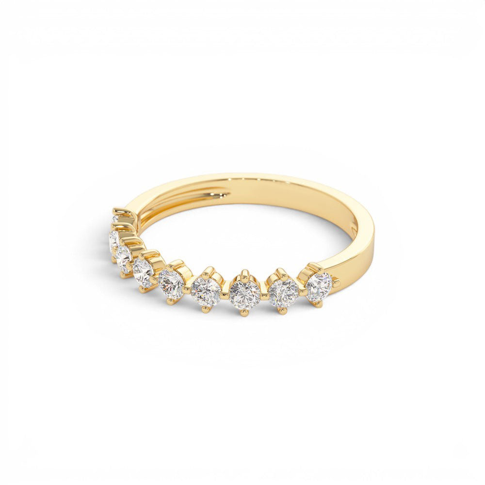 0.50 CTW 14K Nine Stone Prong Setting Lab Grown Round Diamond Ring - view 4