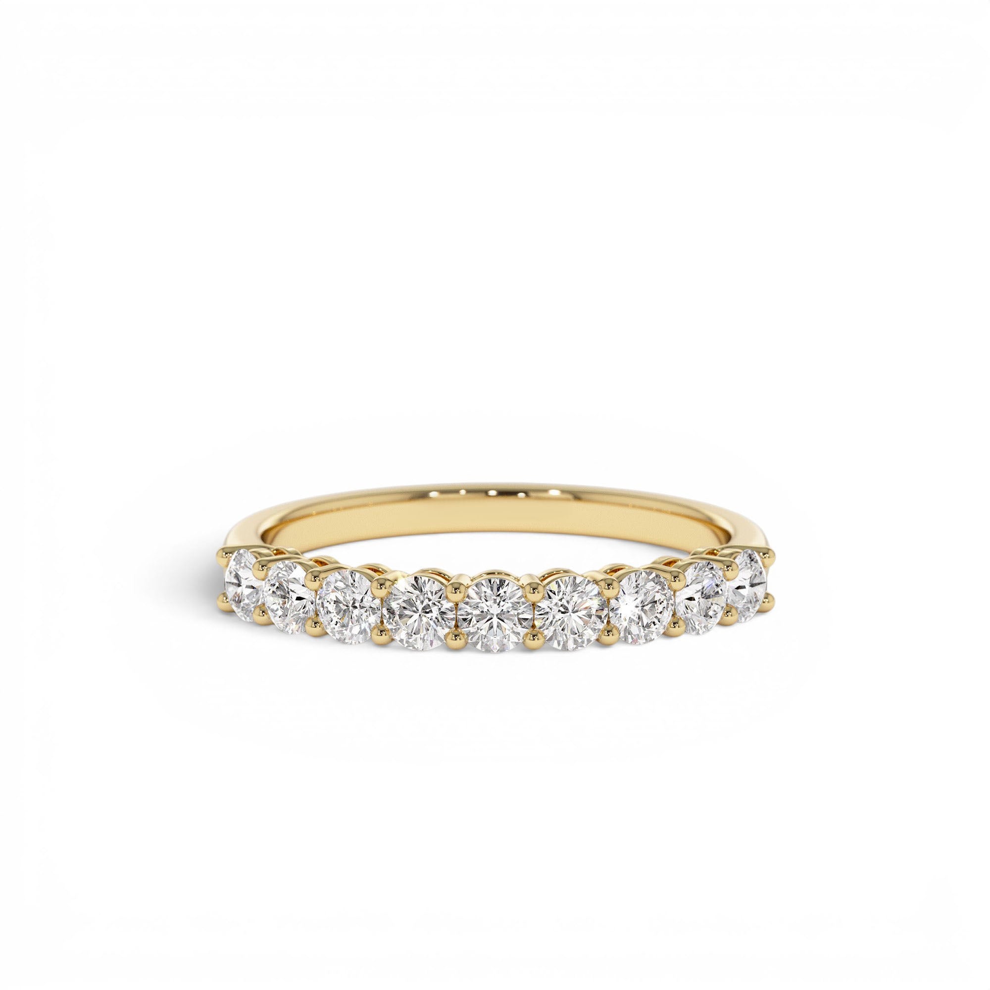 14K 0.55ctw 9 Stone Basket Setting Diamond Wedding Ring by Orlina Fine