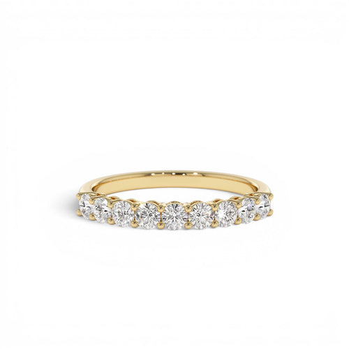 14K 0.55ctw 9 Stone Basket Setting Diamond Wedding Ring by Orlina Fine