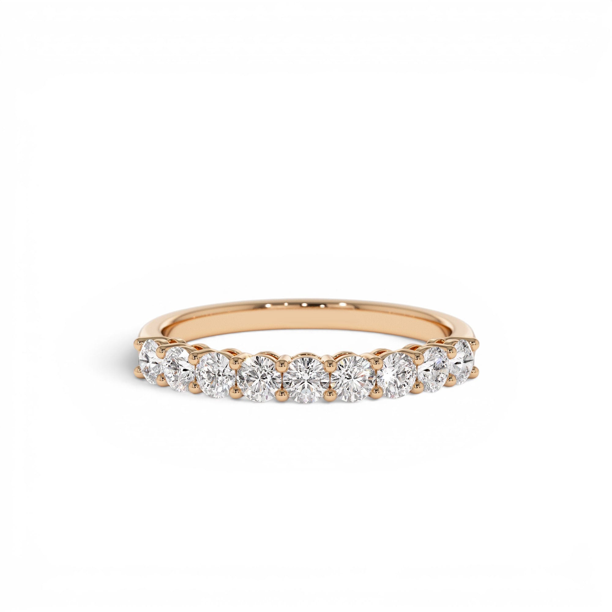 0.55 CTW 14K Nine Stone Basket Setting Lab Grown Diamond Wedding Ring - view 2