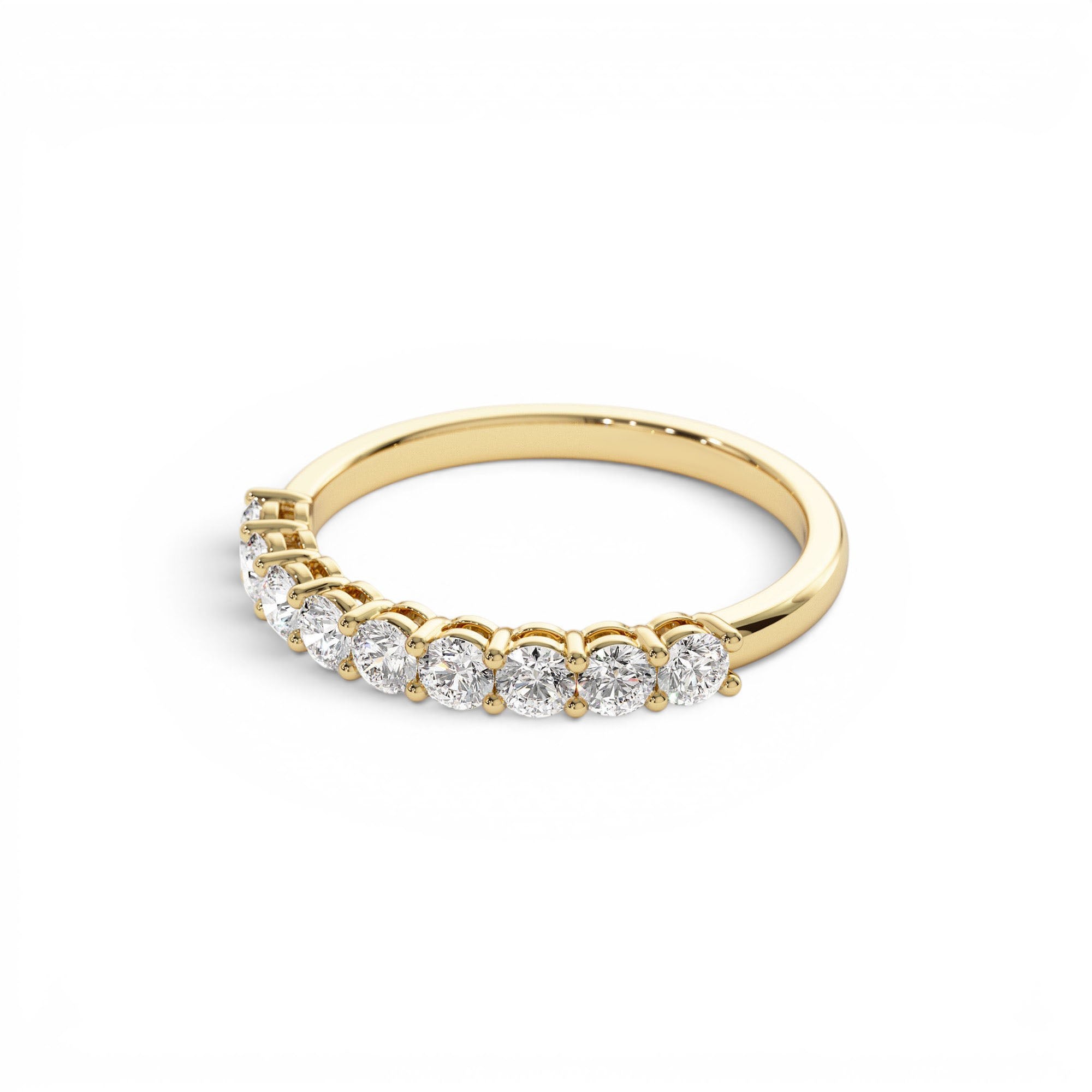 14K 0.55ctw 9 Stone Basket Setting Diamond Wedding Ring - view 4