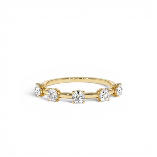 0.50 CTW 14K Five Stone Prong Setting Lab Grown Round Diamond Ring -Tessa by Orlina Fine