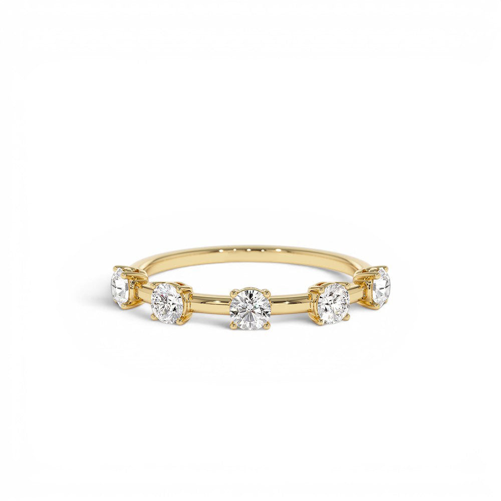 14K Five Stone Prong Setting Diamond Ring 0.50ctw by Orlina Fine