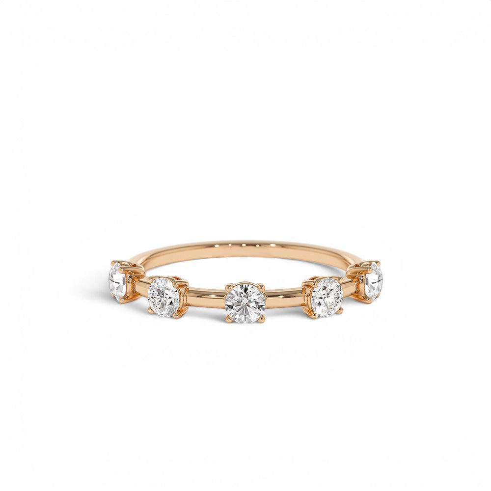 0.50 CTW 14K Five Stone Prong Setting Lab Grown Round Diamond Ring -Tessa - view 2