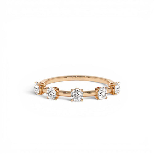 0.50 CTW 14K Five Stone Prong Setting Lab Grown Round Diamond Ring -Tessa - view 2