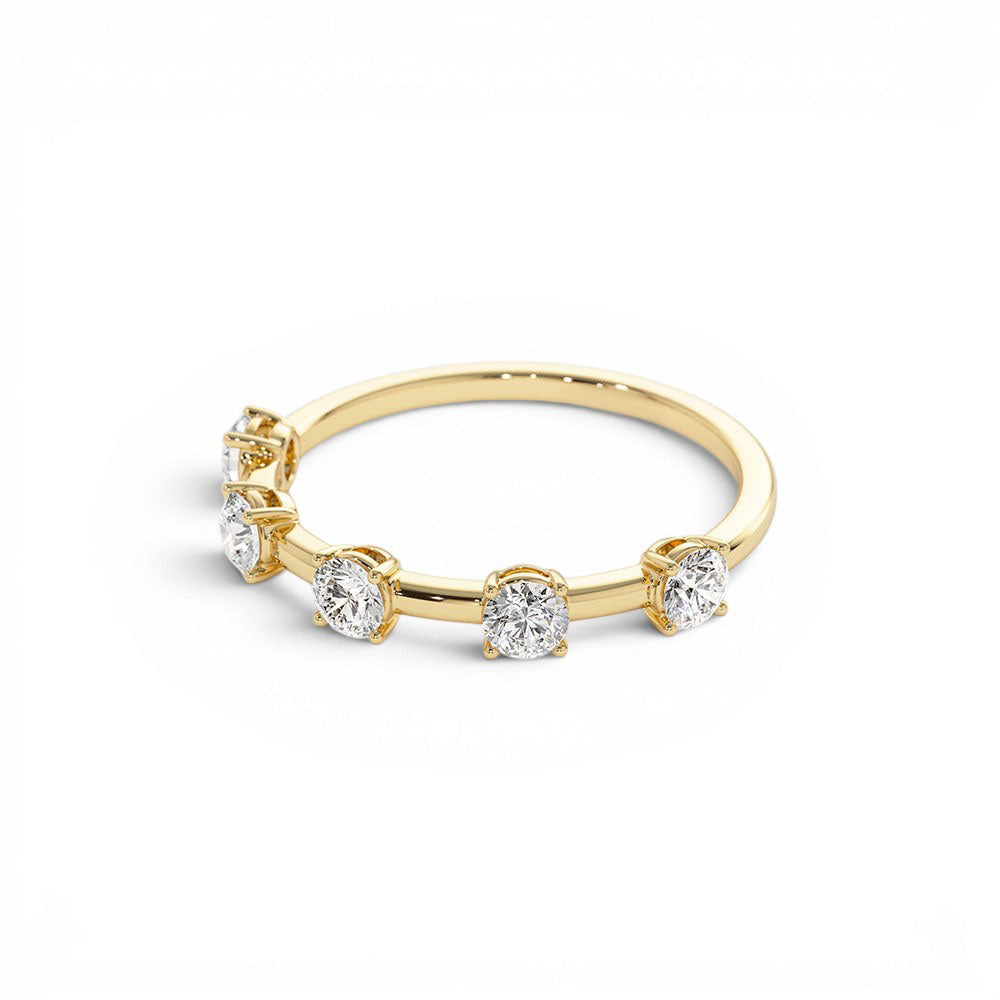 0.50 CTW 14K Five Stone Prong Setting Lab Grown Round Diamond Ring -Tessa - view 4