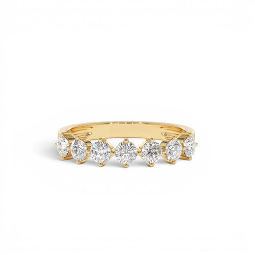 0.70 CTW 14K Seven Stone Prong Setting Lab Grown Diamond Wedding Band by Orlina Fine