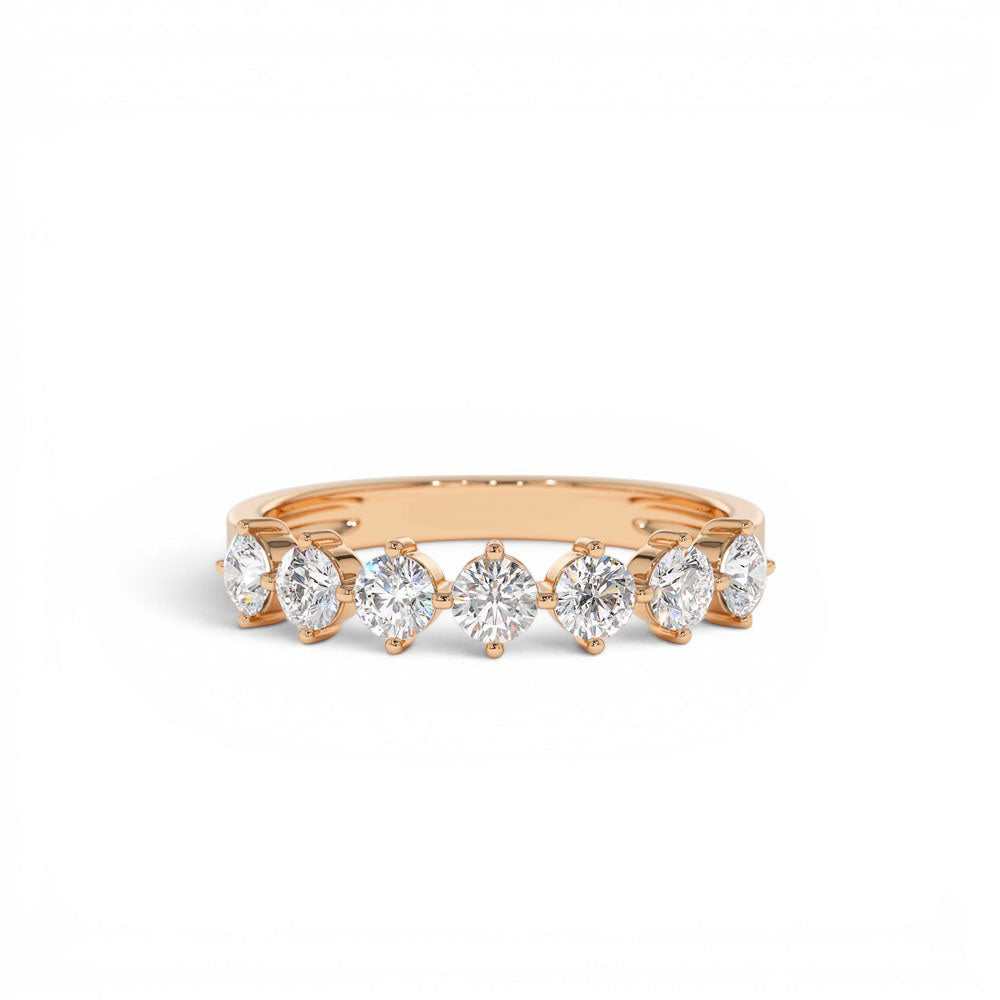 0.70 CTW 14K Seven Stone Prong Setting Lab Grown Diamond Wedding Band - view 2