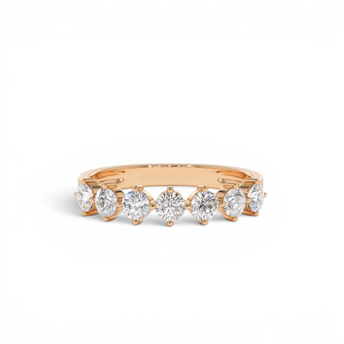0.70 CTW 14K Seven Stone Prong Setting Lab Grown Diamond Wedding Band - view 2
