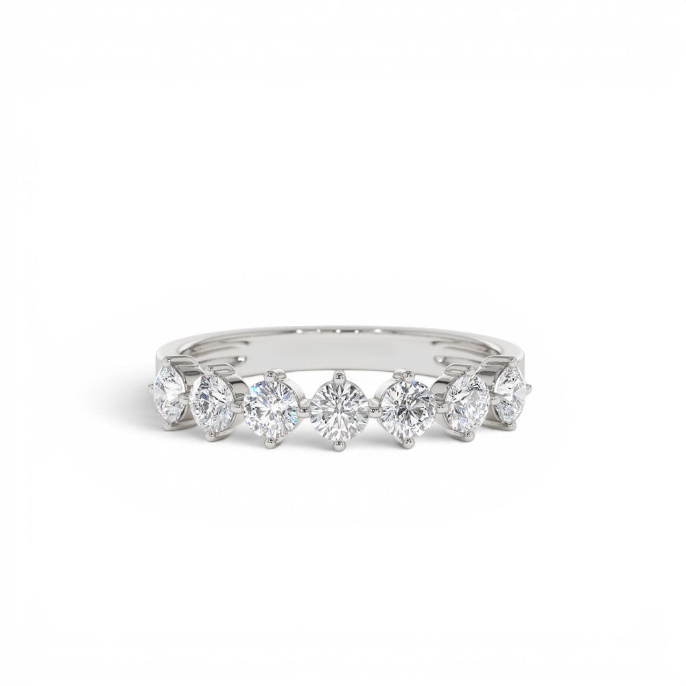 0.70 CTW 14K Seven Stone Prong Setting Lab Grown Diamond Wedding Band - view 3
