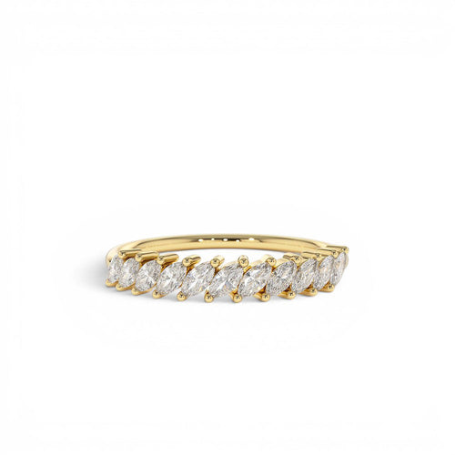 0.40 CTW 14K Domino Lab Grown Marquise Diamond Wedding Band by Orlina Fine