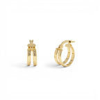 14k Small Two Row Hoop Earrings by Orlina Fine