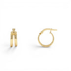 14k Small Two Row Hoop Earrings - view 2