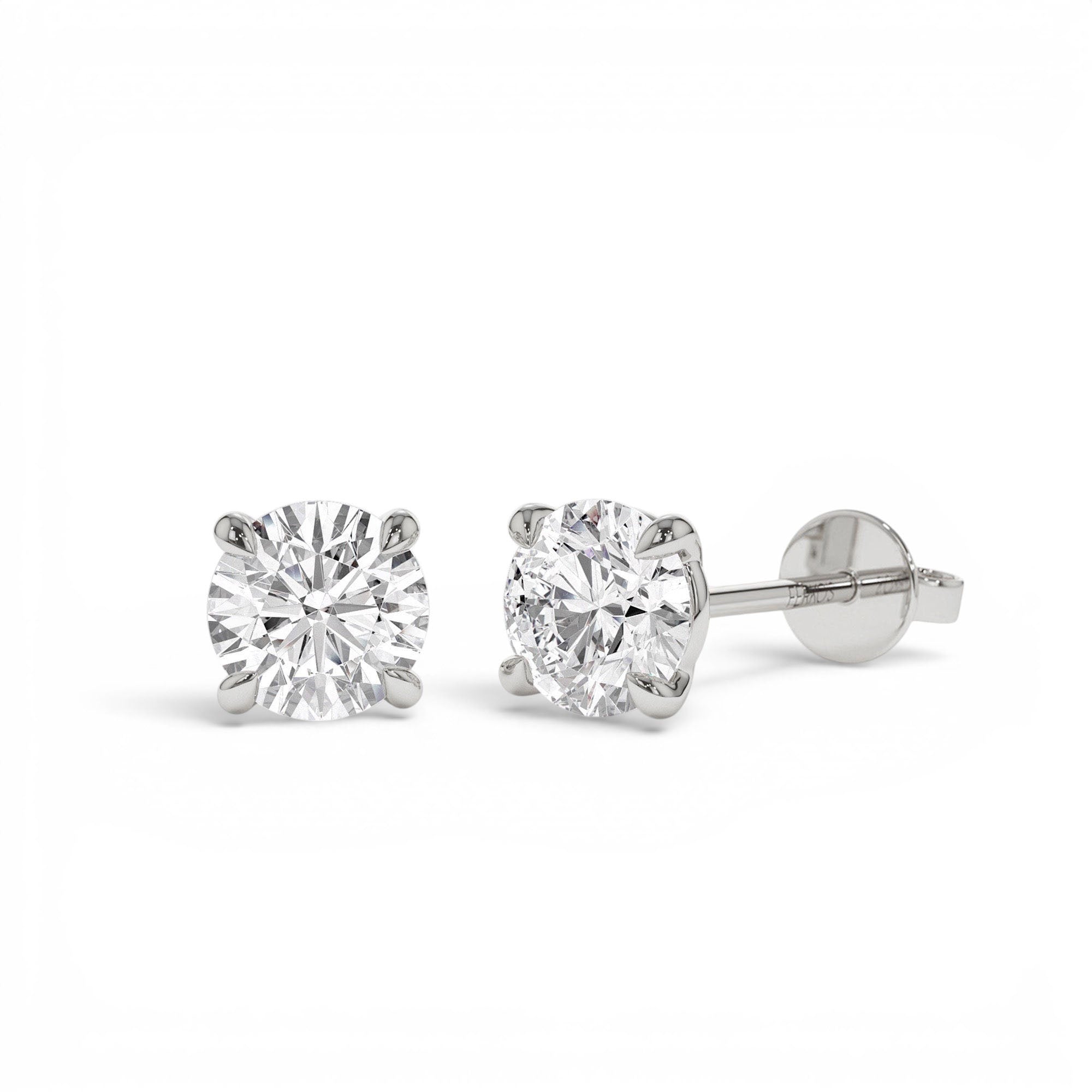 1.00 CTW 14K Classic Four Prong Lab Grown Round Diamond Studs - view 2