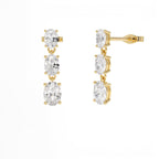 2.00 CTW 14K Oval Shape Lab Grown Diamond Dangling Earrings by Orlina Fine