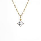 1.00 CTW 14K Asscher Cut Lab Grown Diamond Classic Charm Necklace by Orlina Fine