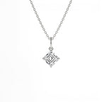 1.00 CTW 14K Asscher Cut Lab Grown Diamond Classic Charm Necklace - view 2
