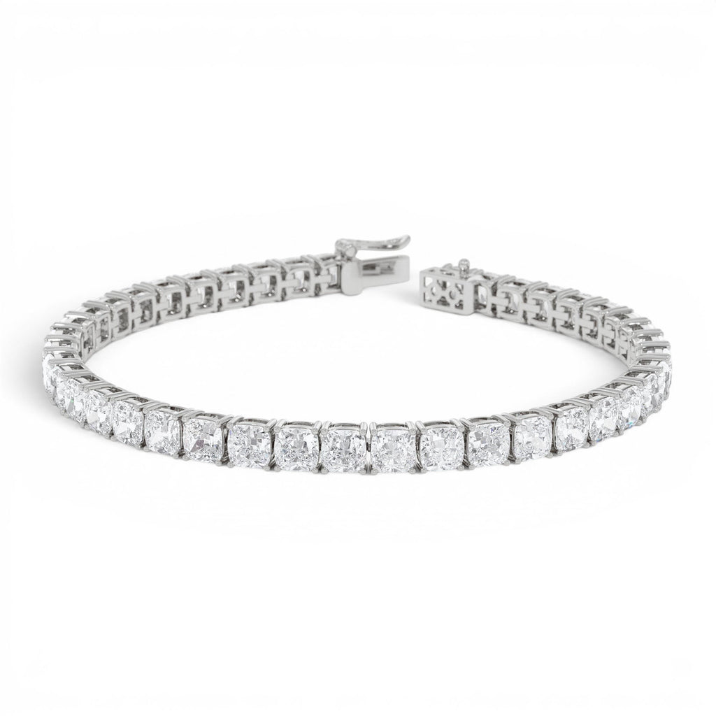 15.75 CTW 14K Lab Grown Cushion Cut Diamond Tennis Bracelet by Orlina Fine