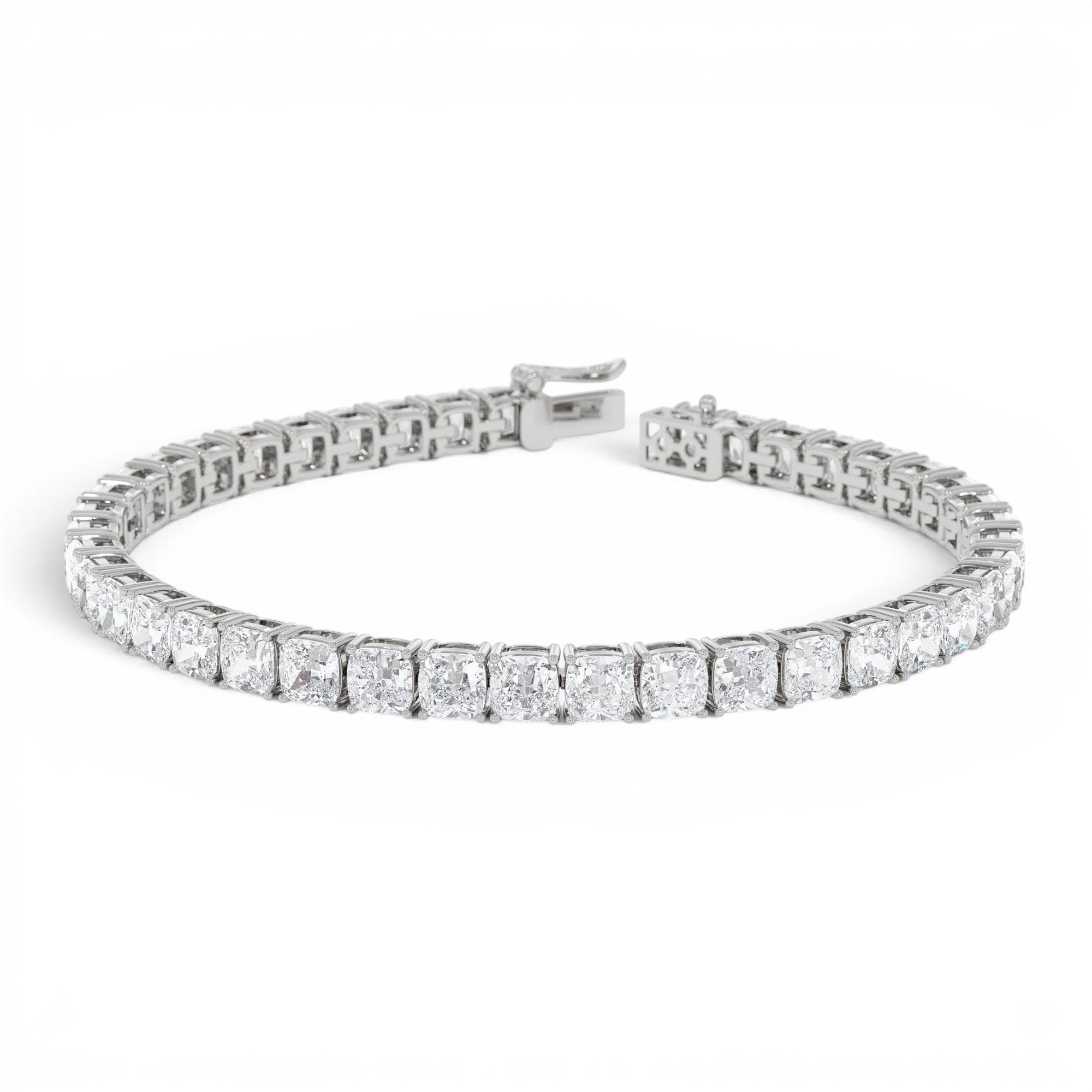 15.75 CTW 14K Lab Grown Cushion Cut Diamond Tennis Bracelet by Orlina Fine