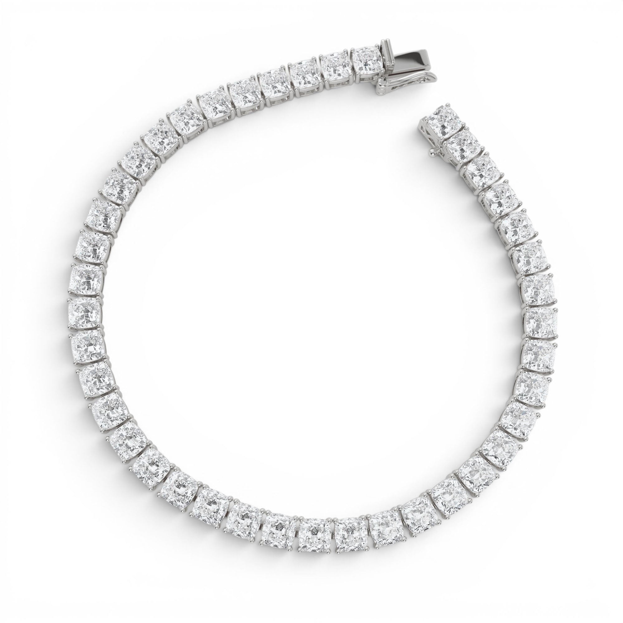 15.75 CTW 14K Lab Grown Cushion Cut Diamond Tennis Bracelet - view 2