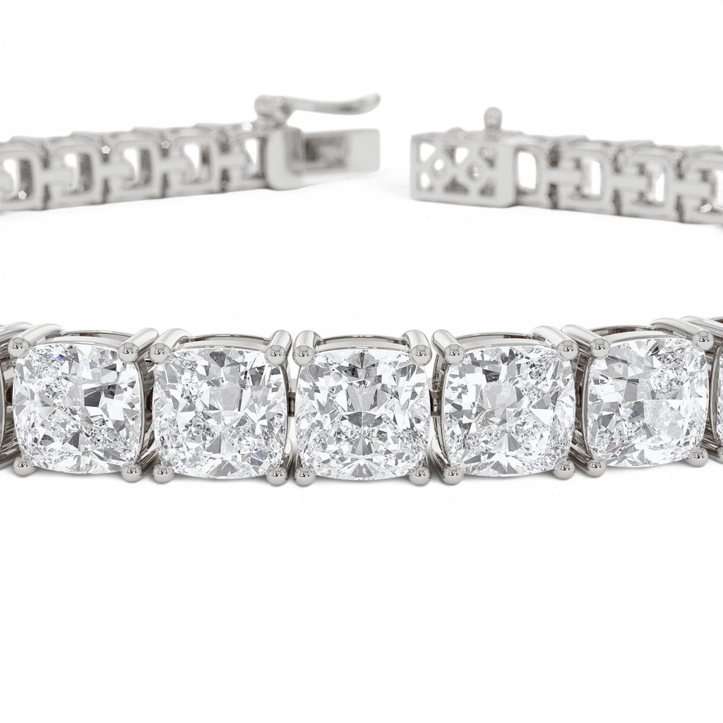 15.75 CTW 14K Lab Grown Cushion Cut Diamond Tennis Bracelet - view 3