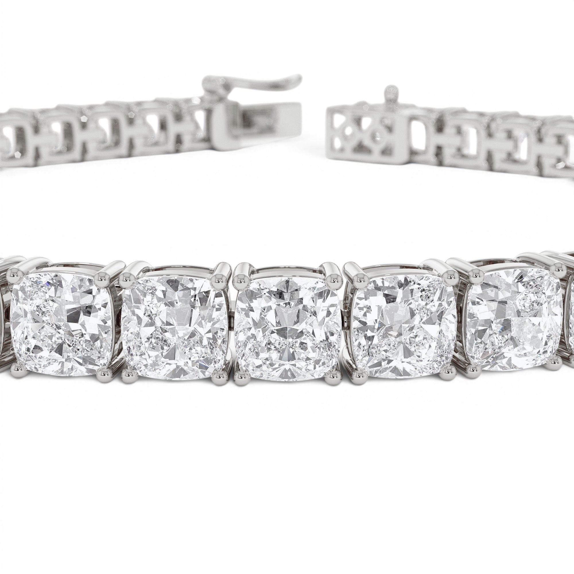 15.75 CTW 14K Lab Grown Cushion Cut Diamond Tennis Bracelet - view 3