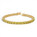 17.50 CTW 14K Lab Grown Cushion Cut Fancy Vivid Yellow Diamond Tennis Bracelet by Orlina Fine