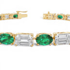 15.30 CTW 14K Lab Grown Colombian Emerald and Diamond Bracelet - view 2
