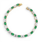 15.30 CTW 14K Lab Grown Colombian Emerald and Diamond Bracelet - view 3