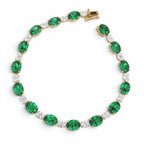 15.75 CTW 14K Lab Grown Colombian Oval Emerald and Oval Diamond Bracelet - view 2