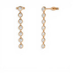 14k Long Diamond Drop Earrings - view 2
