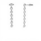 14k Long Diamond Drop Earrings - view 3