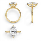3.00 CTW 14K Gold Oval Shape Lab Grown Prong Setting Engagement Ring - view 5