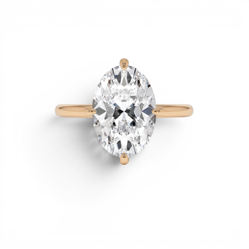 3.00 CTW 14K Gold Oval Shape Lab Grown Prong Setting Engagement Ring - view 2