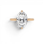 3.00 CTW 14K Gold Oval Shape Lab Grown Prong Setting Engagement Ring - view 2