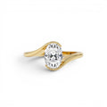 1.00 CTW 14K Gold Oval Lab Grown Diamond S Setting Engagement Ring by Orlina Fine