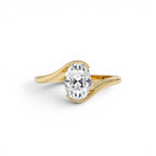 1.00 CTW 14K Gold Oval Lab Grown Diamond S Setting Engagement Ring by Orlina Fine