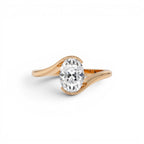 1.00 CTW 14K Gold Oval Lab Grown Diamond S Setting Engagement Ring - view 2