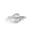 1.00 CTW 14K Gold Oval Lab Grown Diamond S Setting Engagement Ring - view 3