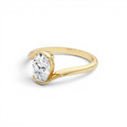 1.00 CTW 14K Gold Oval Lab Grown Diamond S Setting Engagement Ring - view 4