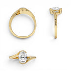1.00 CTW 14K Gold Oval Lab Grown Diamond S Setting Engagement Ring - view 5