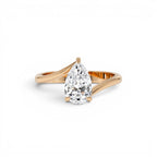 1.00 CTW 14K Gold Pear Shape Lab Grown Diamond S Setting Engagement Ring - view 2