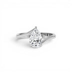 1.00 CTW 14K Gold Pear Shape Lab Grown Diamond S Setting Engagement Ring - view 3