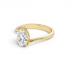 1.00 CTW 14K Gold Pear Shape Lab Grown Diamond S Setting Engagement Ring - view 4